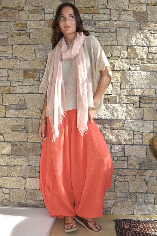 Tasha Cushion Cotton Balloon Barrel Pant Watermelon